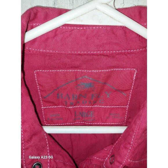 Barn Fly Trading Shirt Women’s Large Red Subtle Print Cowgirl Rodeo - Picture 6 of 8